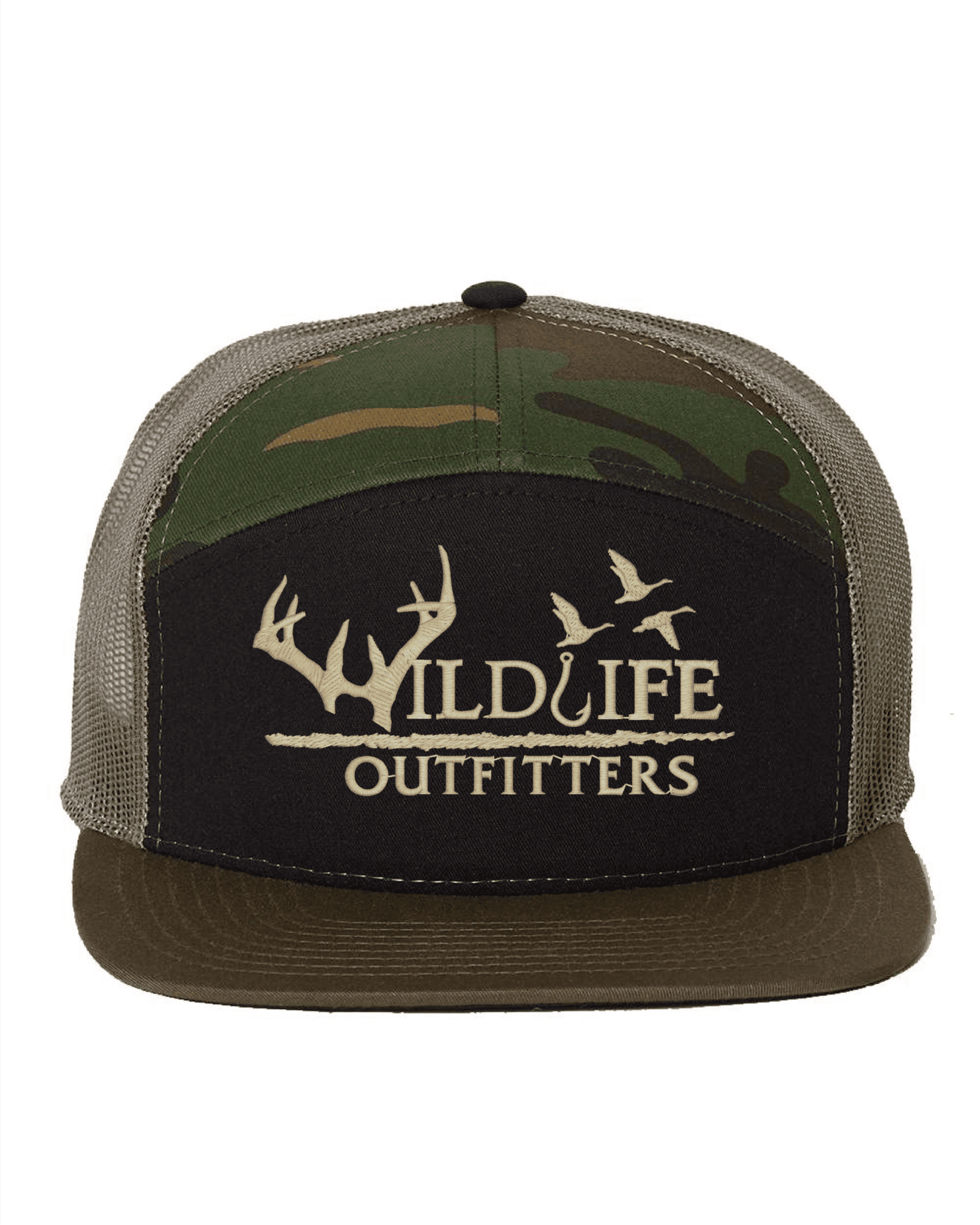 WILDGAME 7 Panel Grey Camo Logo Hat main image 0