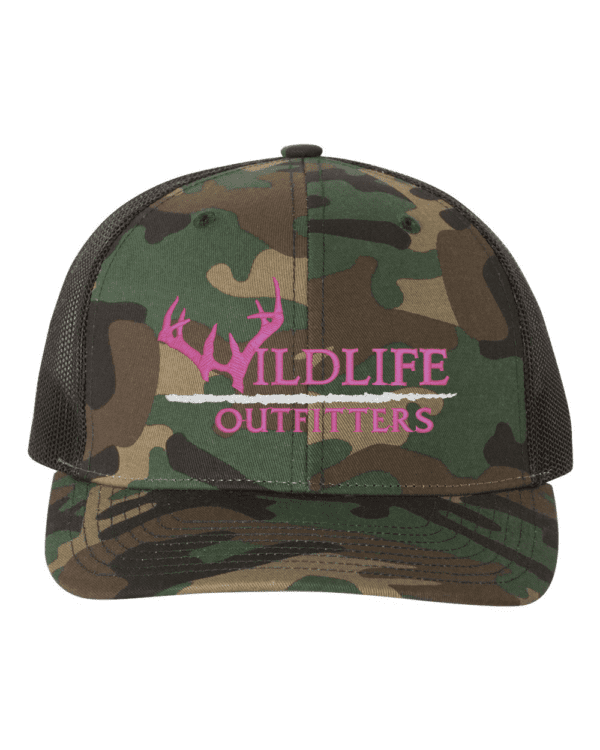 Full Panel Antler Army Camo And Black Color Hat