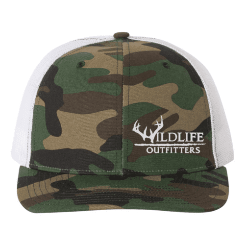 Left Panel Antler Army Camo And White Color Hat