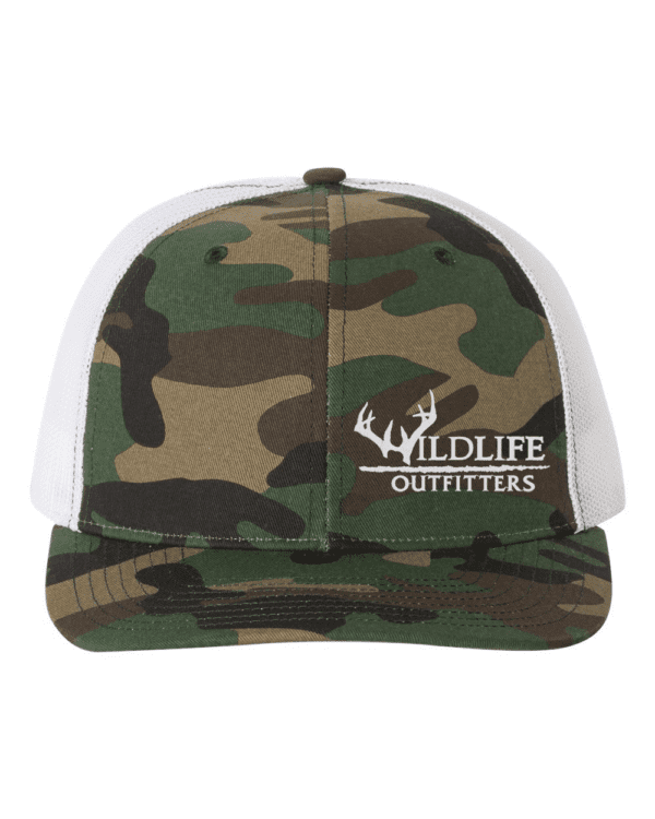 Left Panel Antler Army Camo And White Color Hat