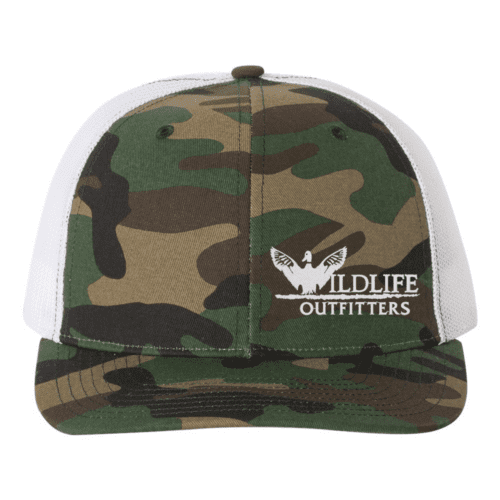 Left Panel Duck Army Camo And White Color Hat