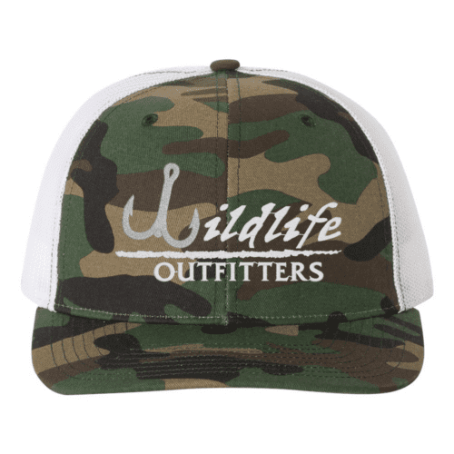 Full Panel Fishing Army Camo And White Color Hat