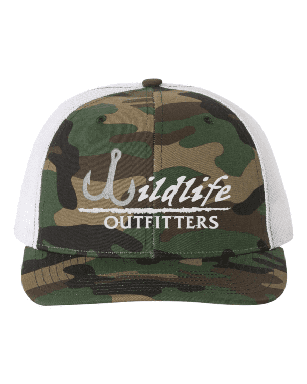 Full Panel Fishing Army Camo And White Color Hat