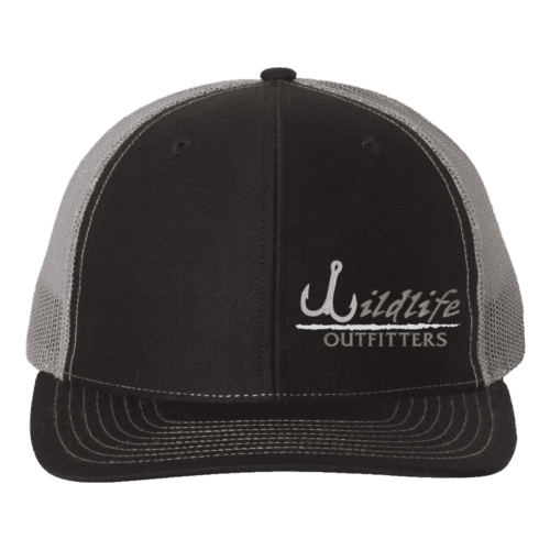 Left Panel Fishing Black And Charcoal Color Hat