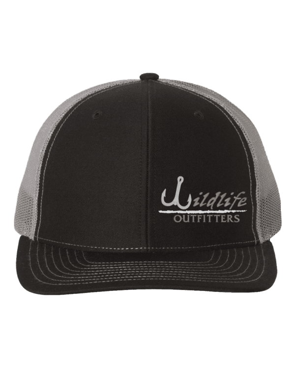 Left Panel Fishing Black And Charcoal Color Hat