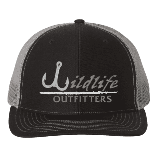 Full Panel Fishing Black And Charcoal Color Hat