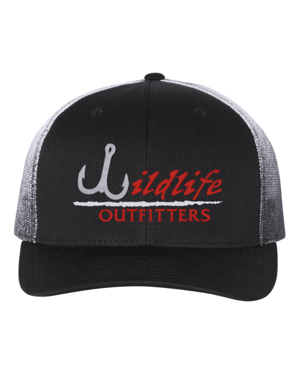 Full Panel Fishing Black And White Fade Hat