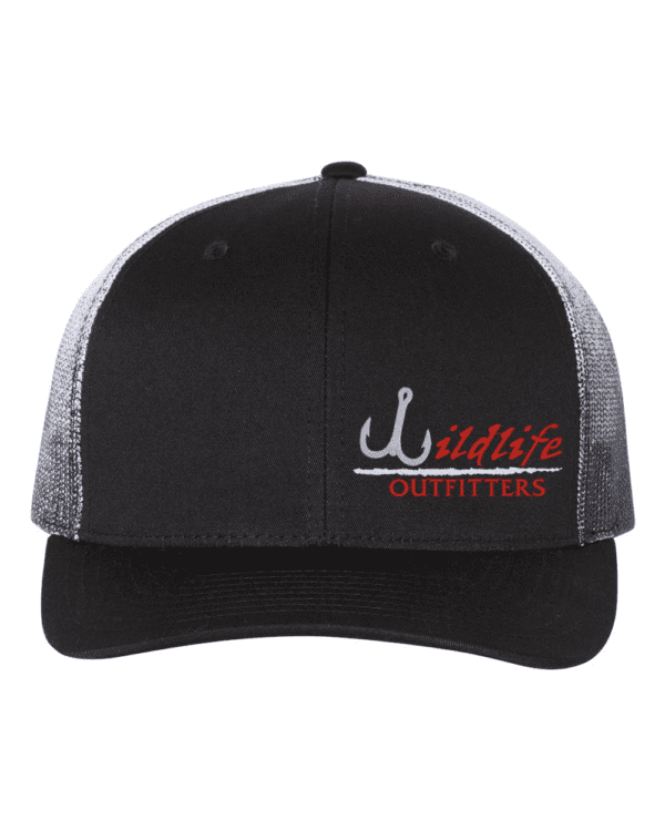 Left Panel Fishing Black And White Fade Hat