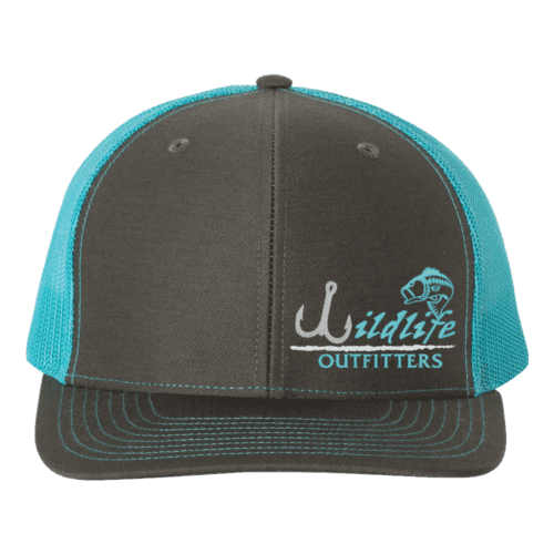 Left Panel Bass Charcoal And Neon Blue Color Hat