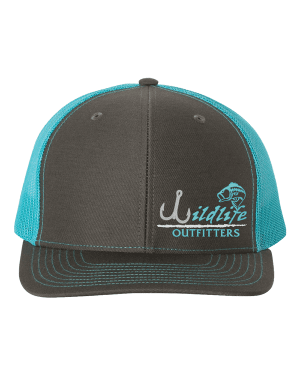 Left Panel Bass Charcoal And Neon Blue Color Hat