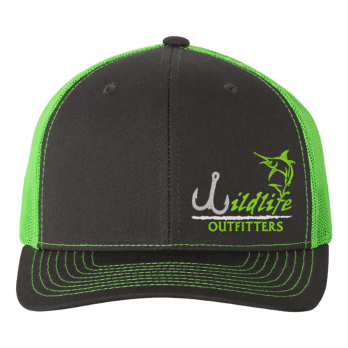 Left Panel Bass Charcoal And Neon Green Color Hat