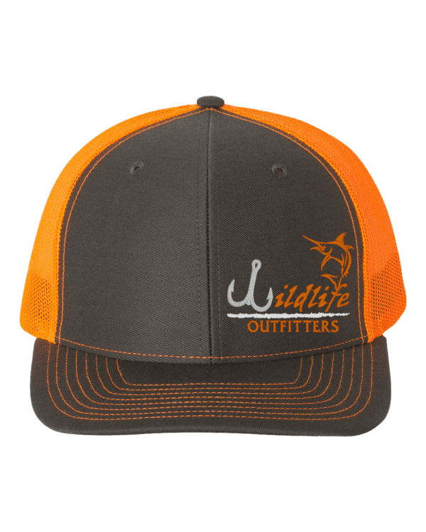 Left Panel Bass Charcoal And Neon Orange Color Hat