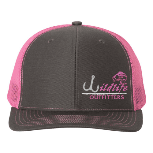 Left Panel Fishing Charcoal And Neon Pink Color Hat