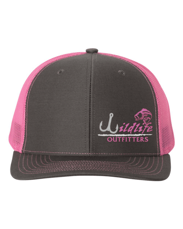 Left Panel Fishing Charcoal And Neon Pink Color Hat
