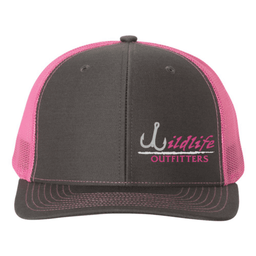 Full Panel Fishing Charcoal And Neon Pink Color Hat