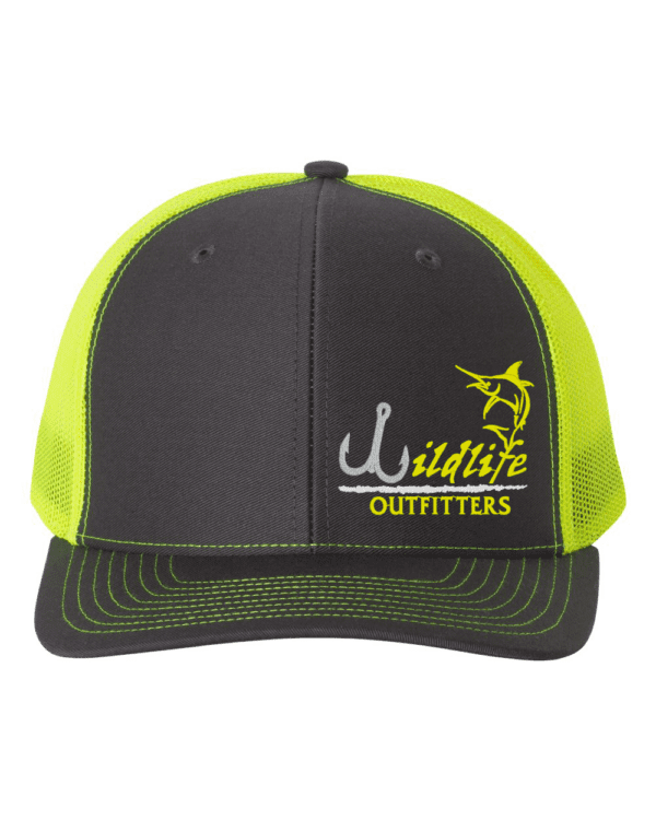 A black and neon yellow cap