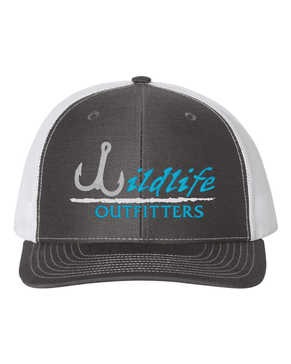 Left Panel Marlin Charcoal And White Color Hat