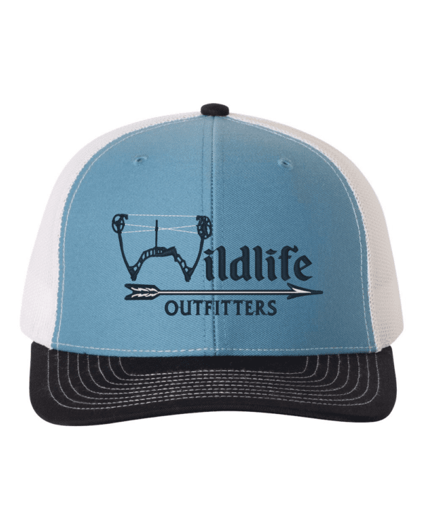 Full Panel Bow Columbia Blue, White And Navy Hat