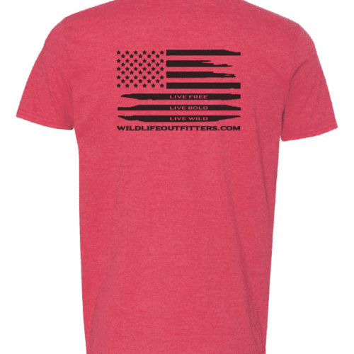 American Flag On The Shirt Back Side