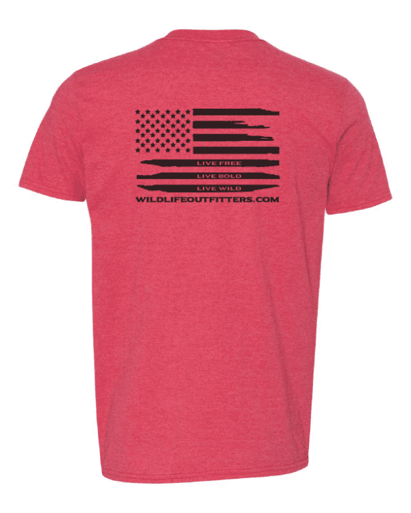 American Flag On The Shirt Back Side