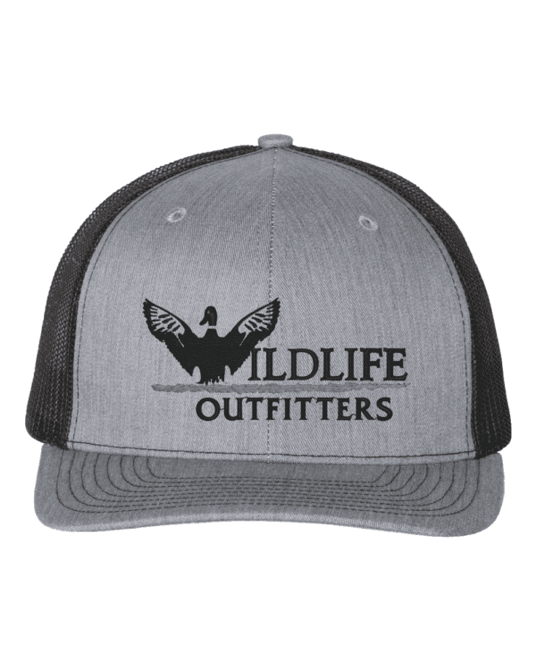 Full Panel Duck Heather Grey And Black Color Hat