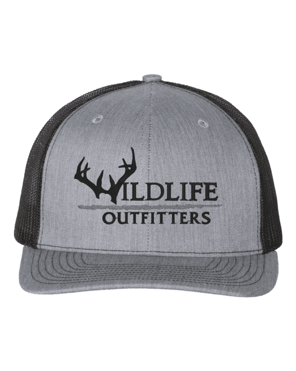 Full Panel Antler Heather Grey And Black Color Hat
