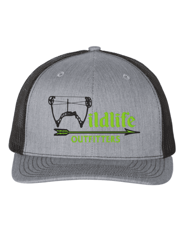 Full Panel Bow Heather Grey And Black Hat