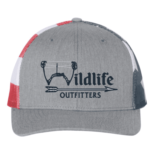 Full Panel Duck Heather Grey And Flag Hat