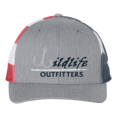 Full Panel Bow Heather Grey And Flag Hat