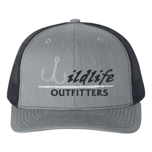 Full Panel Fishing Heather Grey And Navy Color Hat
