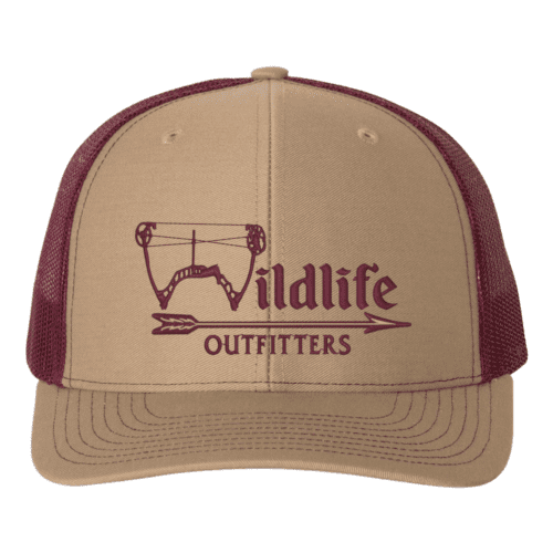 Full Panel Bow Khaki And Burgandy Color Hat