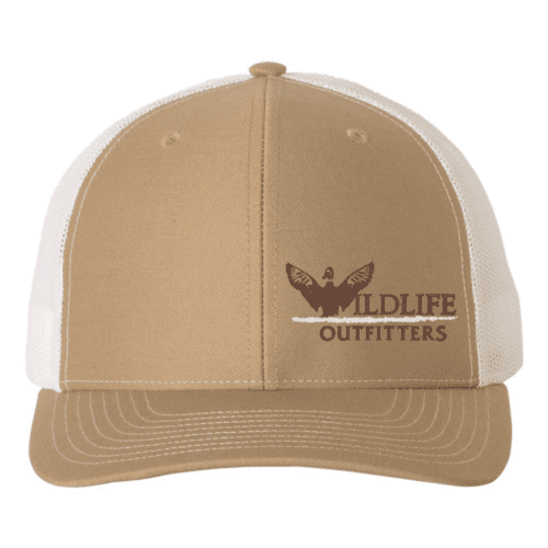 Left Panel Duck Khaki And White Color Hat