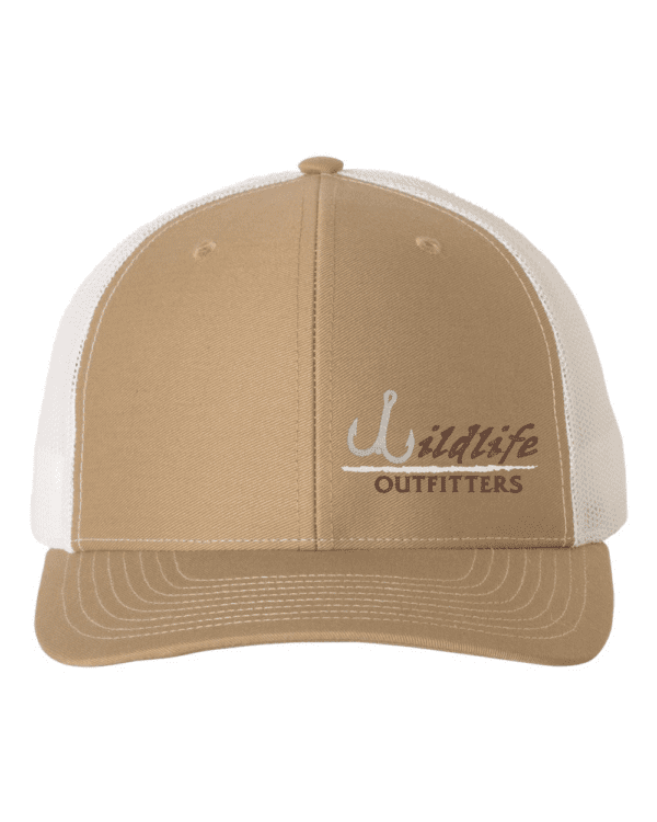 Left Panel Fishing Khaki And White Color Hat