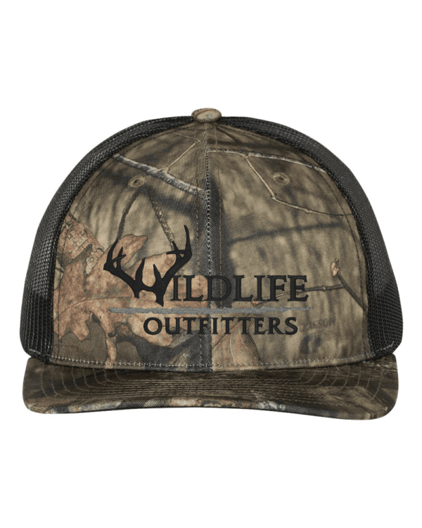 Full Panel Mossy Oak Country And Black Color Antler Hat