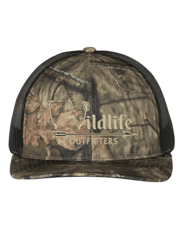 Full Panel Bow Mossy Oak Country And Black Color Hat