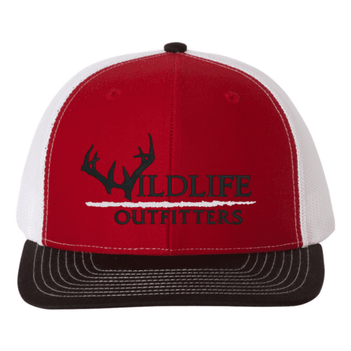 Full Panel Antler Red And White And Black Color Hat