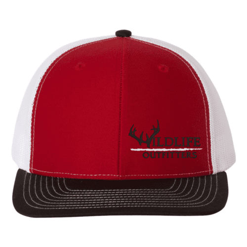 Left Panel Antler Red And White And Black Color Hat