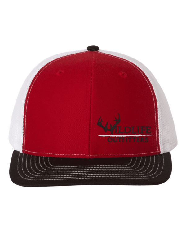 Left Panel Antler Red And White And Black Color Hat