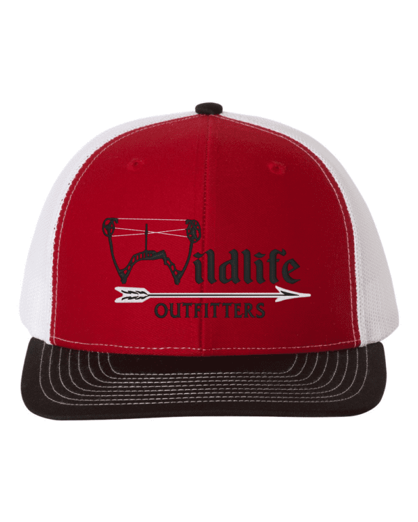 Full Panel Bow Red And White And Black Color Hat