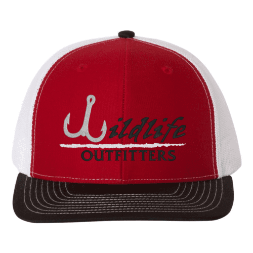 Full Panel Fishing Red And White And Black Color Hat