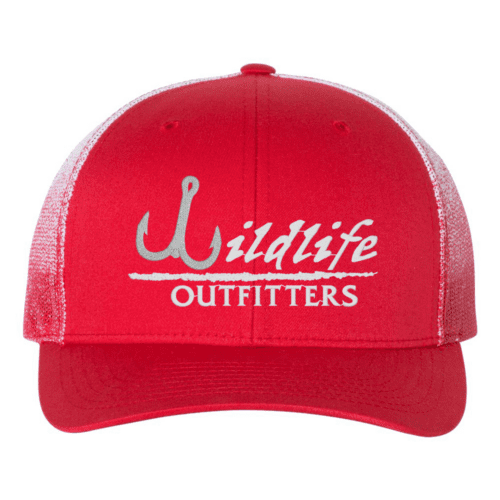 Full Panel Fishing Red And White Fade Hat