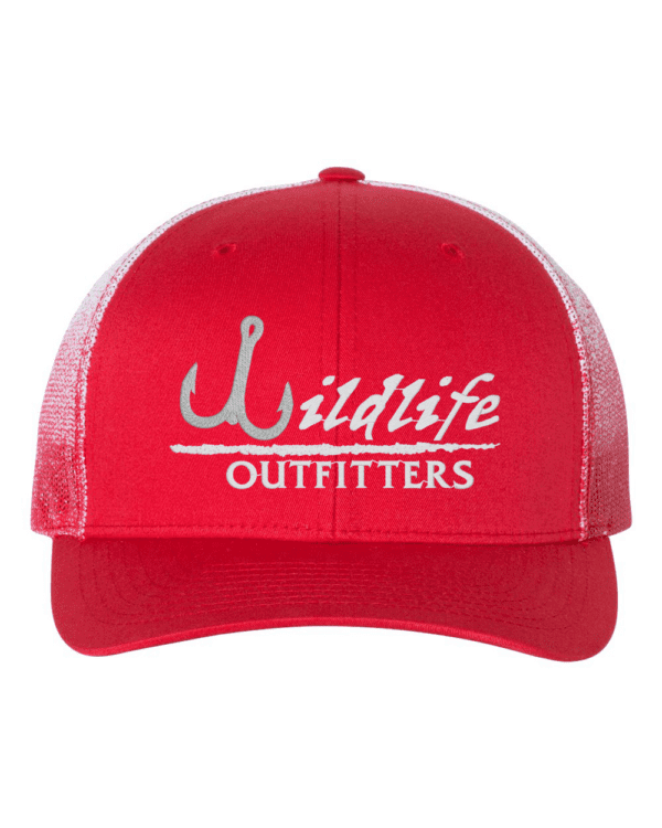Full Panel Fishing Red And White Fade Hat