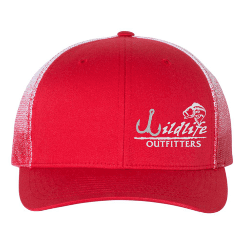 Left Panel Bass Red And White Fade Hat