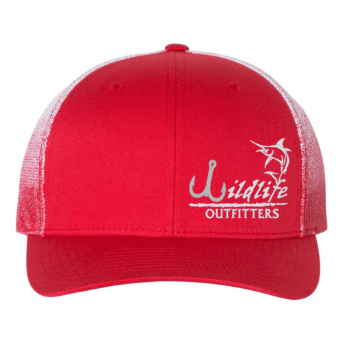 Left Panel Marlin Red And White Fade Hat