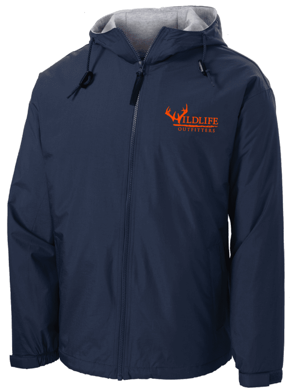 Windbreaker Navy Color Jacket With Slash Pockets