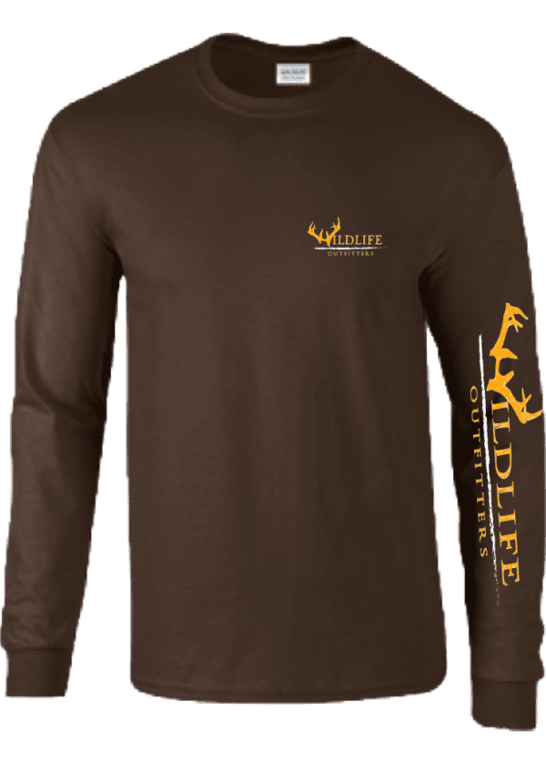 Cotton Long Sleeve Shirt In Dark Chocolate Color